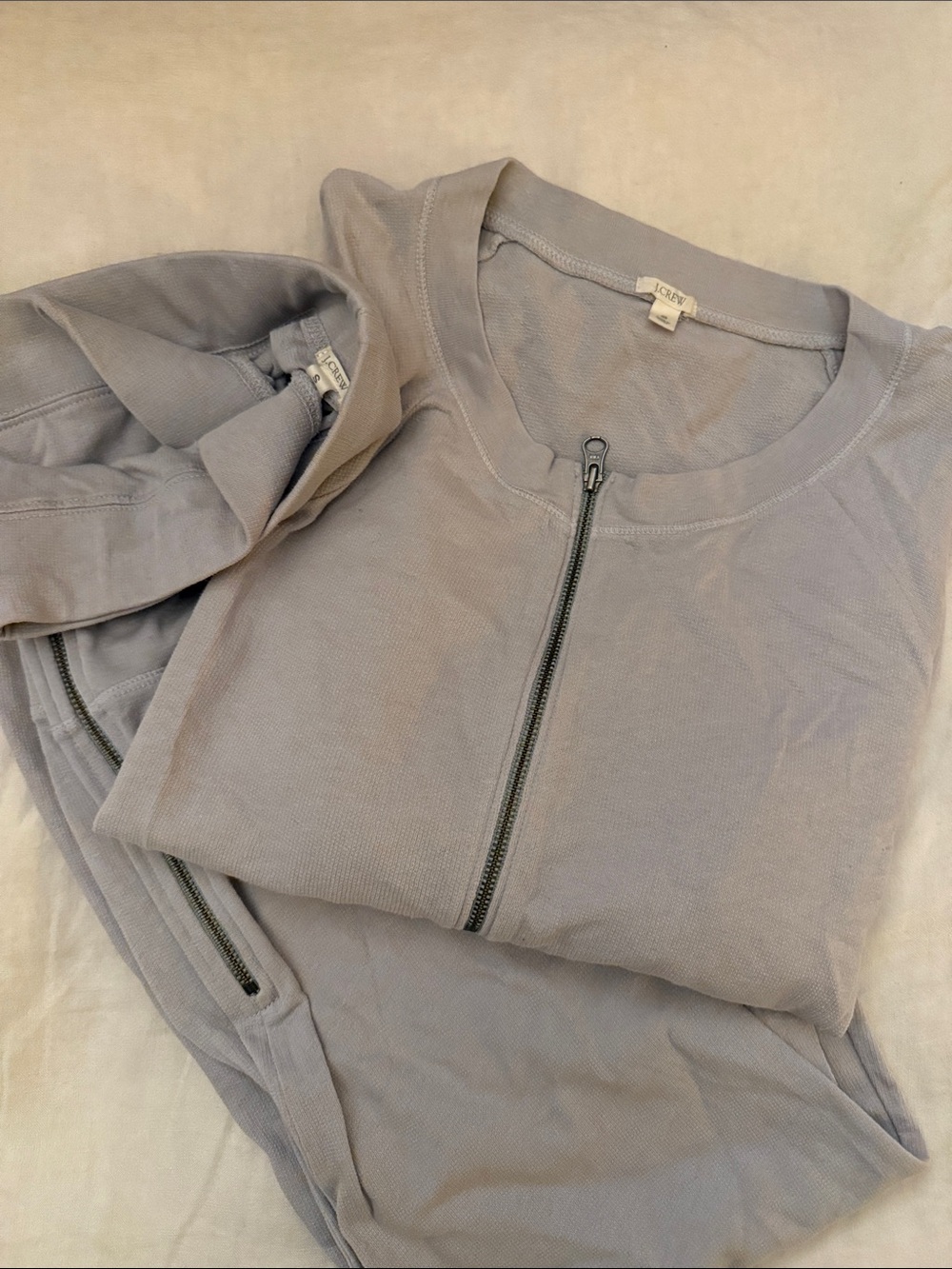 J.Crew Heather Gray Zip top and pants set